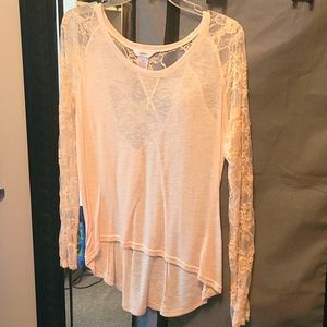 Light Pink sweater/lace top NWOT